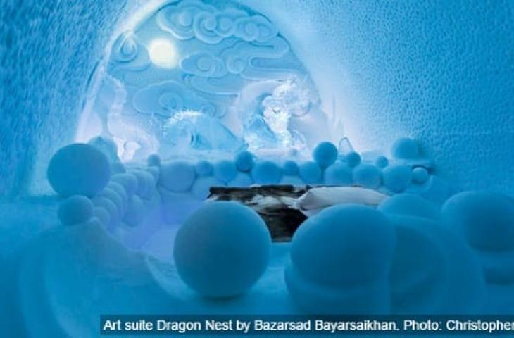 Svezia: il primo hotel e opera d'arte fatto di ghiaccio e neve