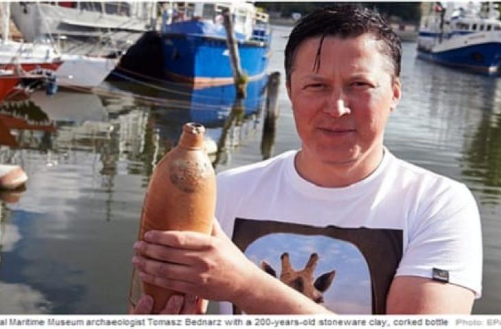 The oldest bottle of mineral water in the world found in the Baltic Sea 